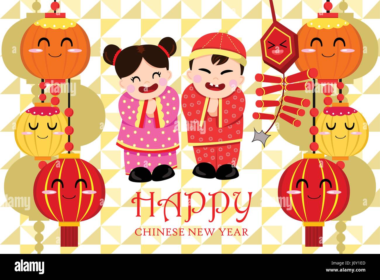 A vector illustration of Chinese new year greeting card design Stock ...