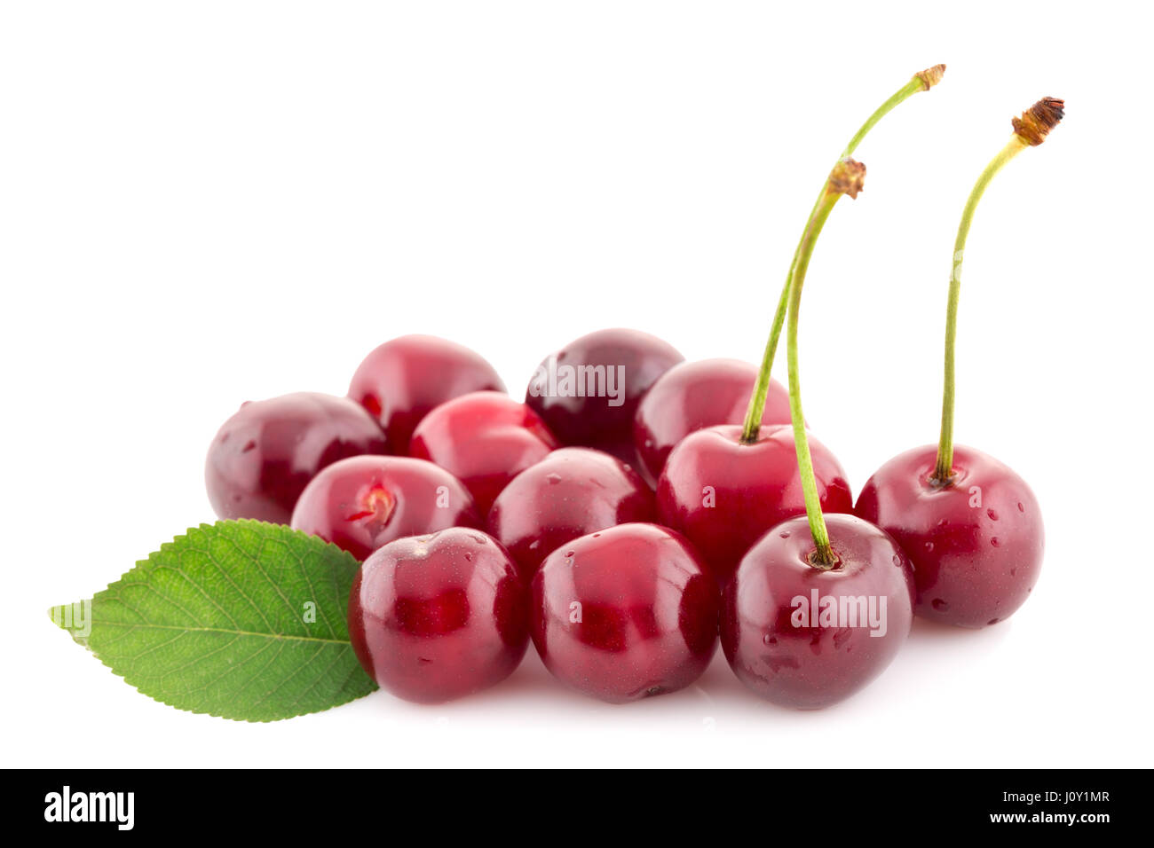 ripe red cherry isolated on white Stock Photo - Alamy