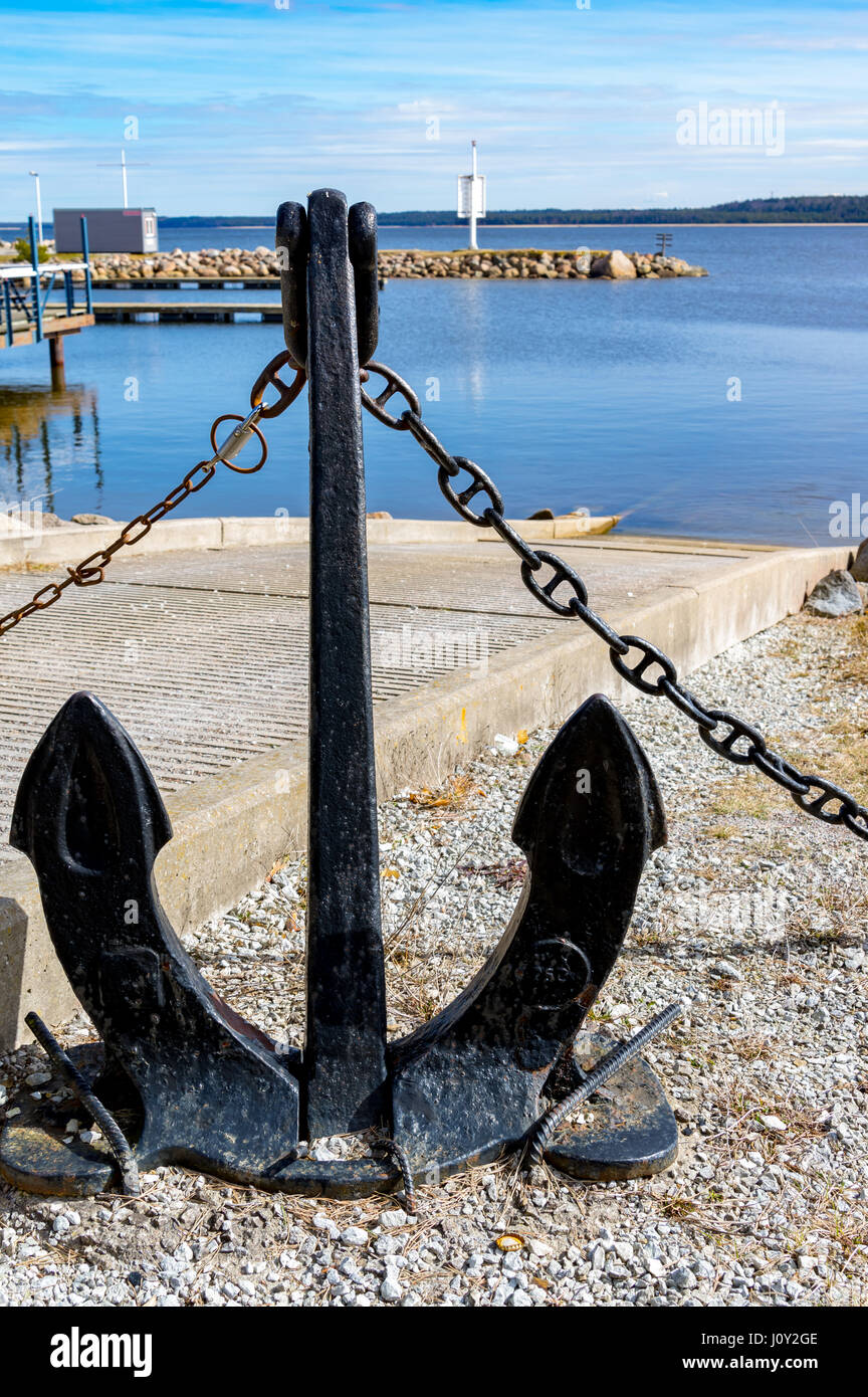 Boat Slip with Anchor Stock Photo