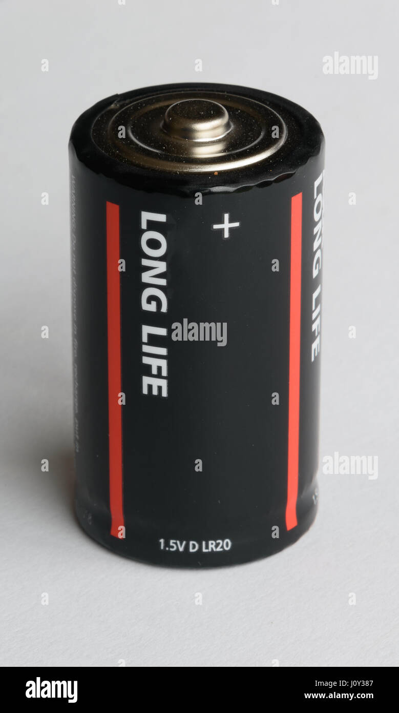 Close up view of a size D battery Stock Photo - Alamy