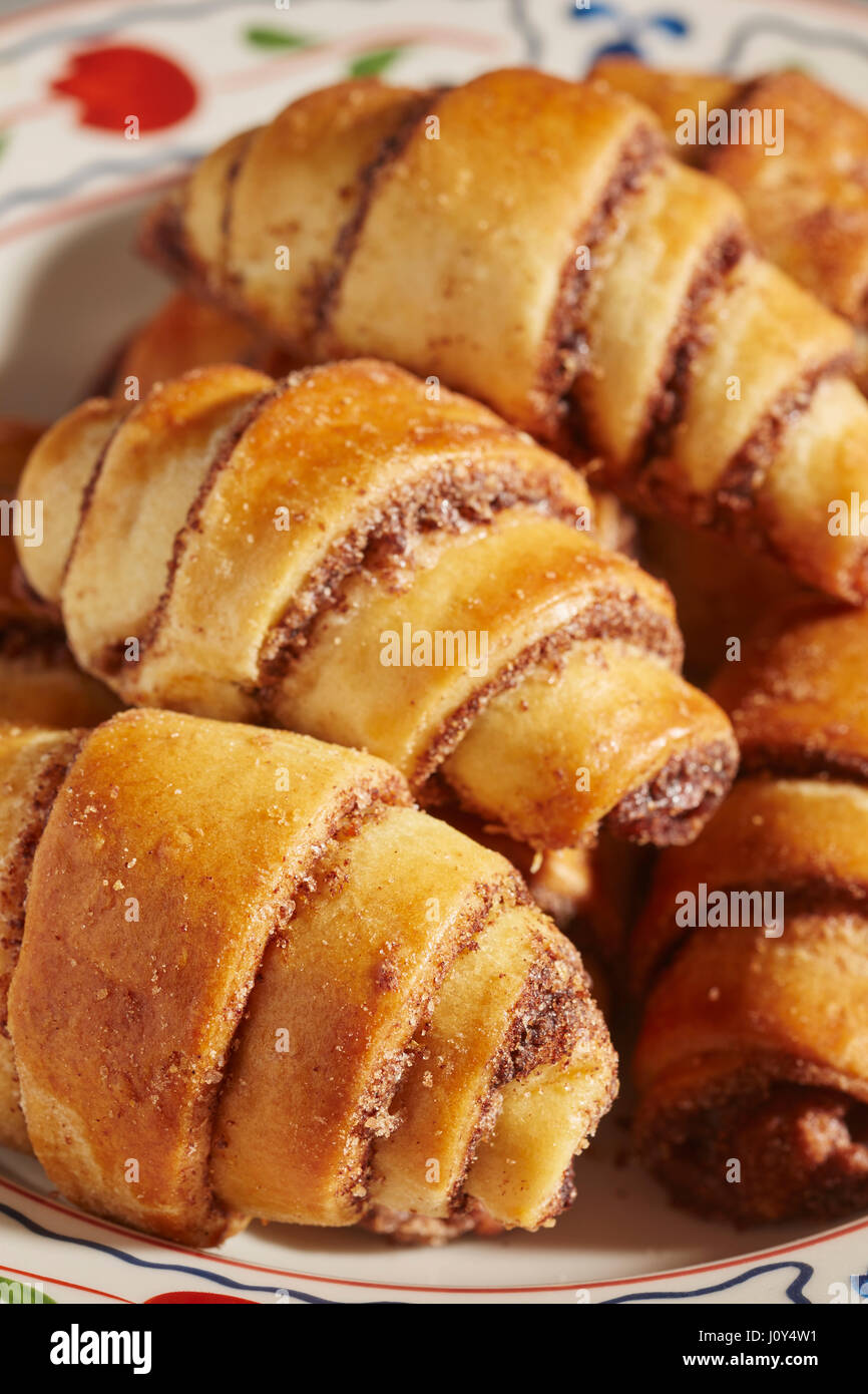 Rugelach, a traditional European pastry popular on Jewish holidays. Stock Photo