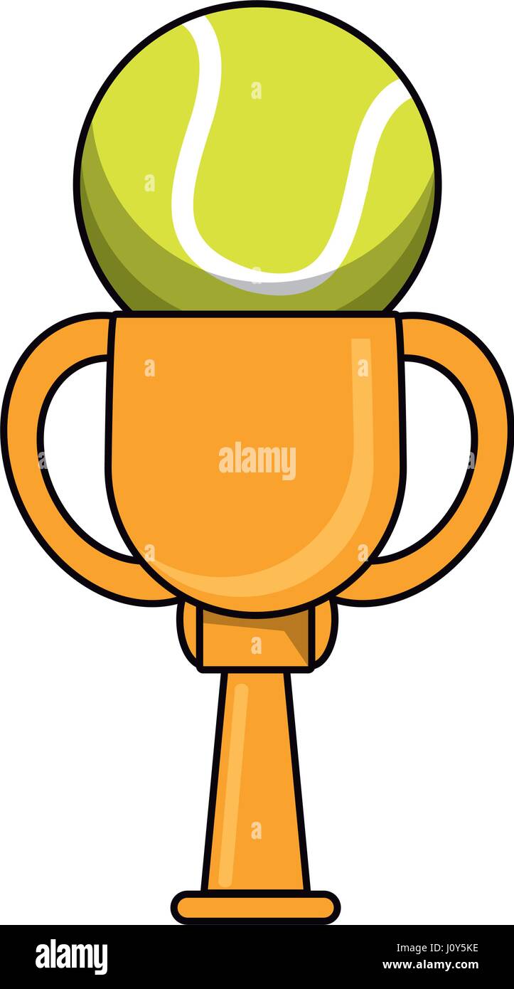 Golden trophy cup tennis ball Stock Vector Images - Alamy