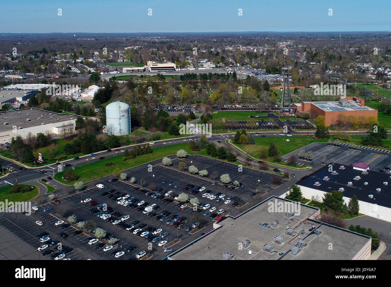 Freehold, New Jersey. Freehold Raceway track in the distance Stock Photo