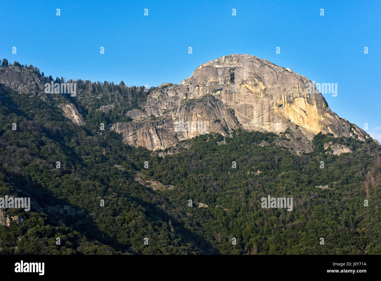 Moro Rock is a granite dome rock formation in Sequoia National Park, California, United States. Stock Photo