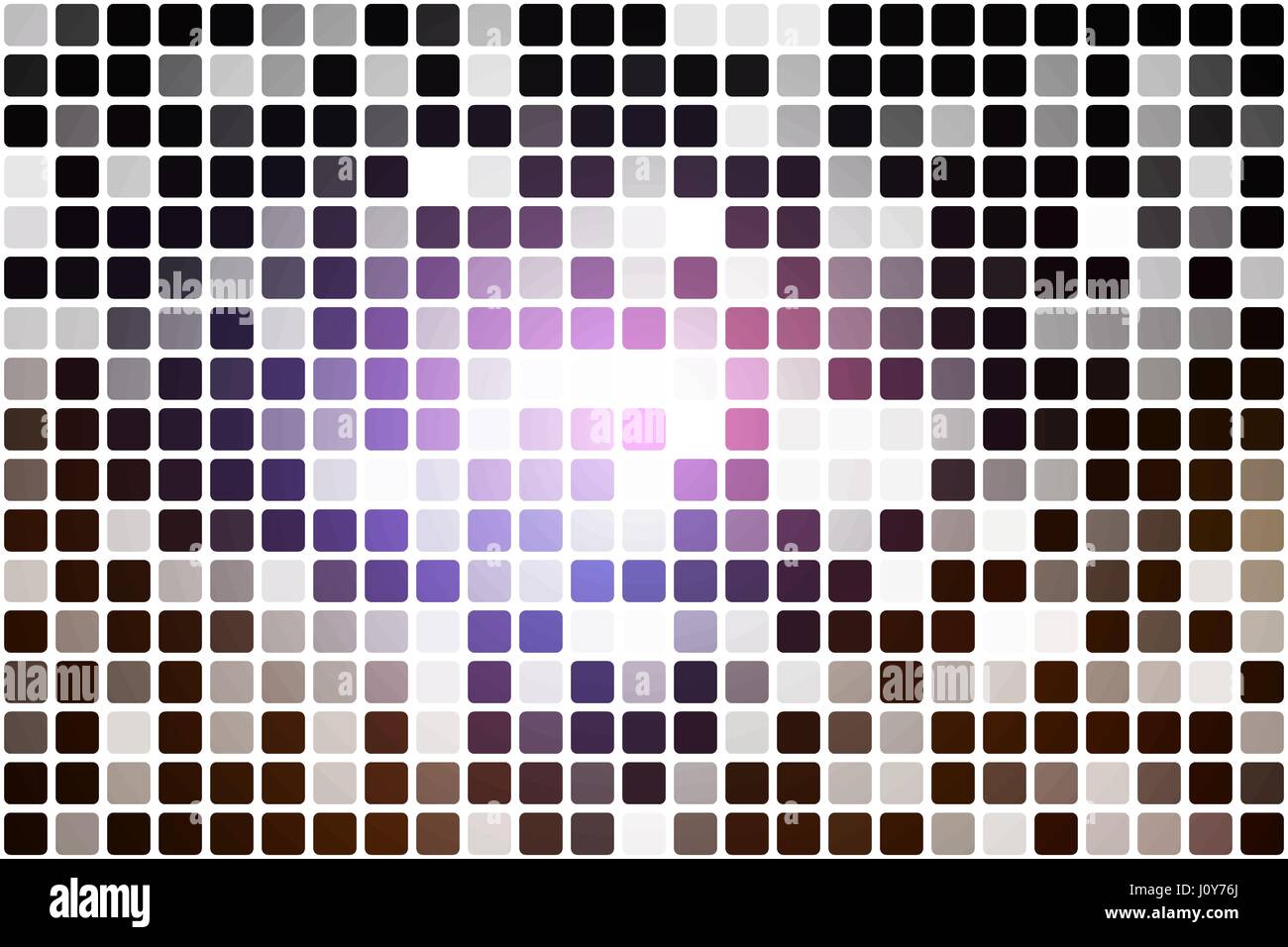 Purple brown black occasional opacity vector square tiles mosaic over white  background Stock Vector