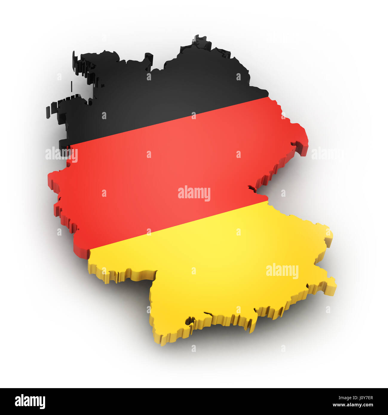 Territory and flag of the country of Germany on a white background. 3d illustration Stock Photo