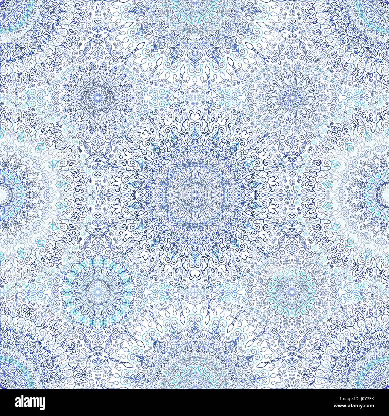 Blue Background Floral Mandala Pattern Stock Vector Image & Art - Alamy