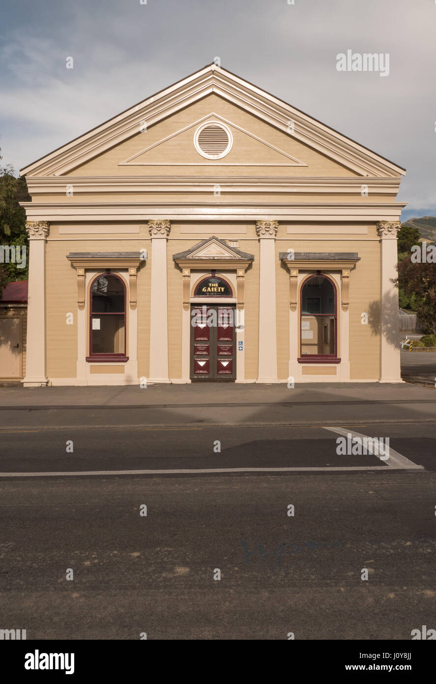 The Gaiety theatre venue, Akaroa, Canterbury Region, South Island, New Zealand. Stock Photo