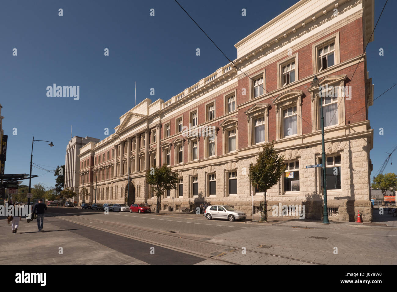 Street scene, Worcester Street, Christchurch, New Zealand Stock Photo