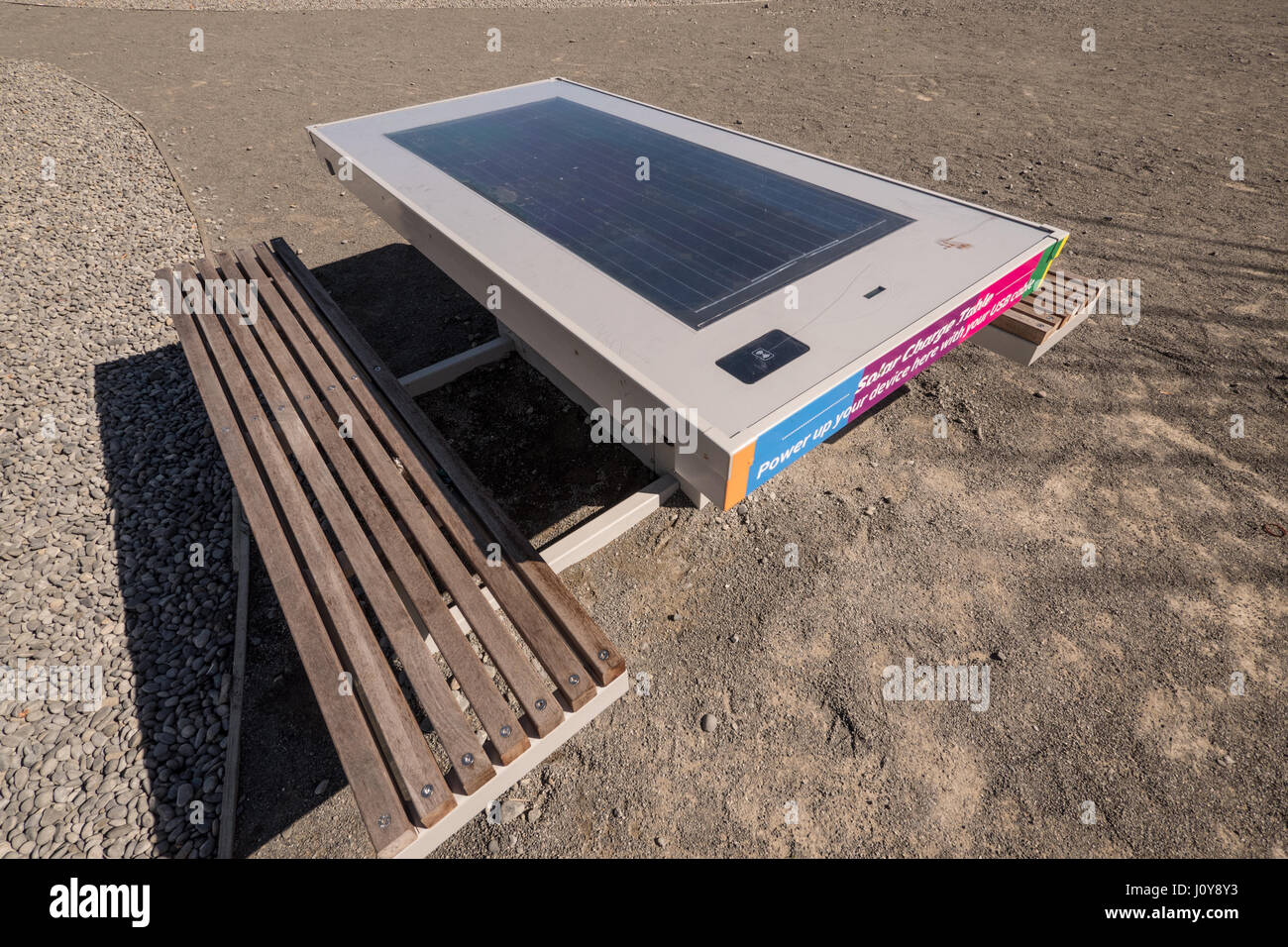 Public use, Solar charging table for charging mobile phones and tablets