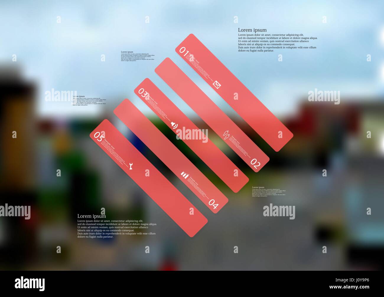 Illustration infographic template with motif of rhombus askew divided ...