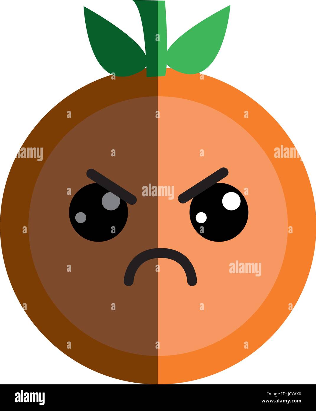kawaii cute angry orange fruit Stock Vector Image & Art - Alamy
