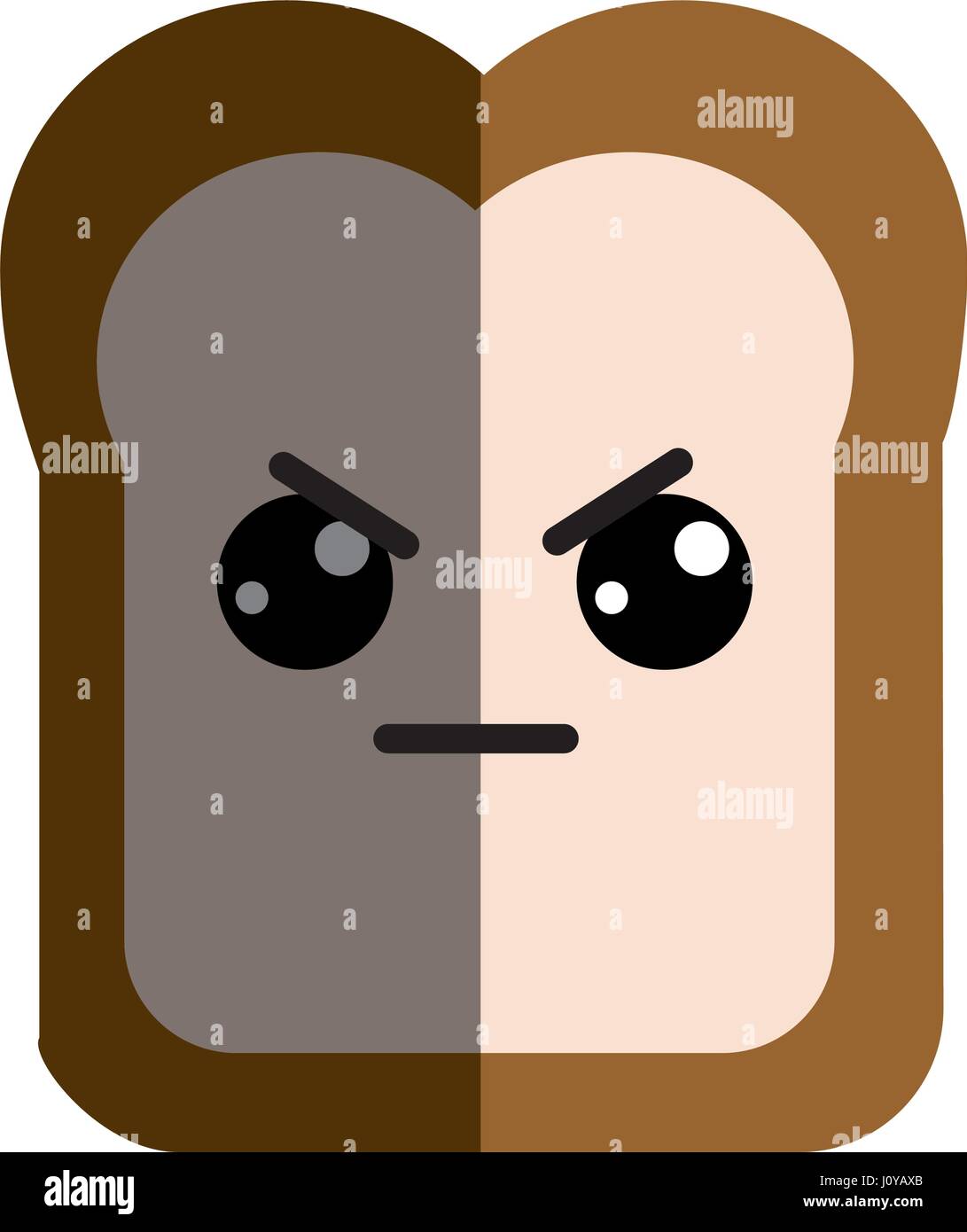 kawaii cute angry bread icon Stock Vector Image & Art - Alamy