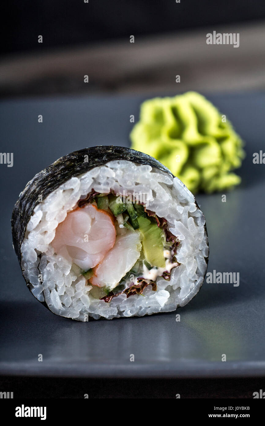 traditional japanese sushi rolls Stock Photo - Alamy