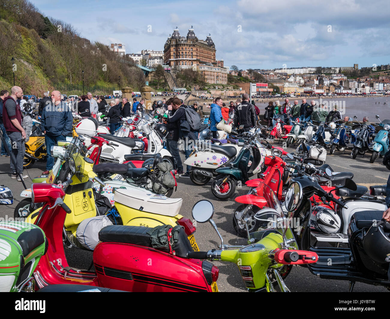 Easter National Scooter Rally 2017 based at the Spa Scarborough Yorkshire  UK Stock Photo - Alamy