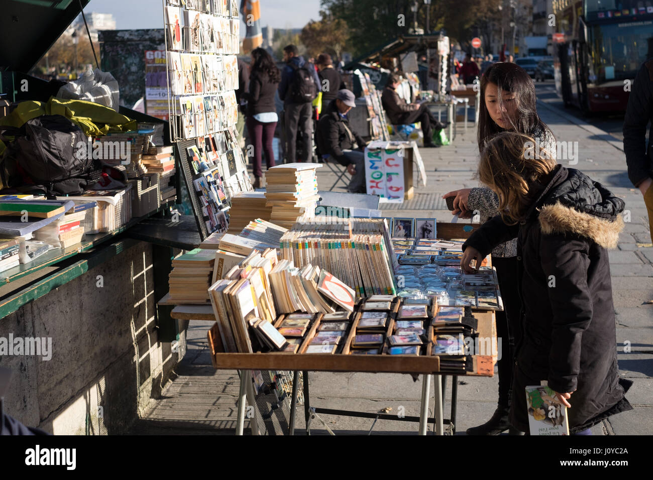 Book stalls on the banks of the river Seine in Paris France Stock Photo