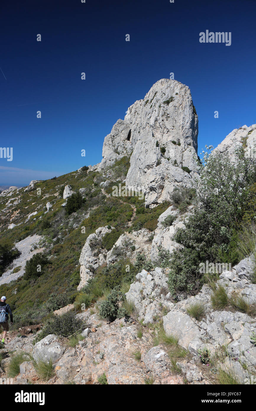 Hiking around Pilon du Roi near Aix-en-Provence Stock Photo
