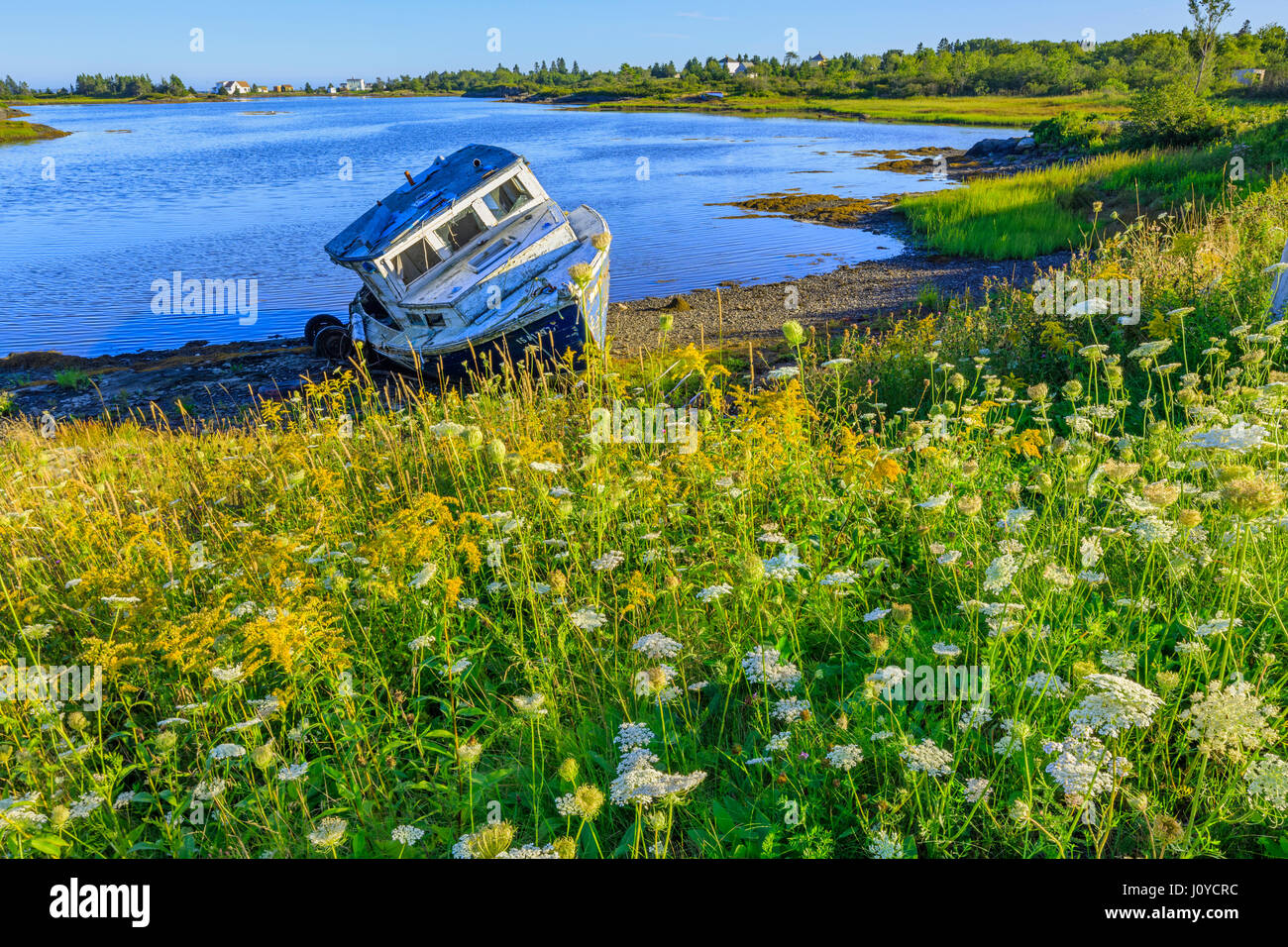 Ship wreck fishing boat by Lunenburg Nova Scotia, Canada Stock Photo
