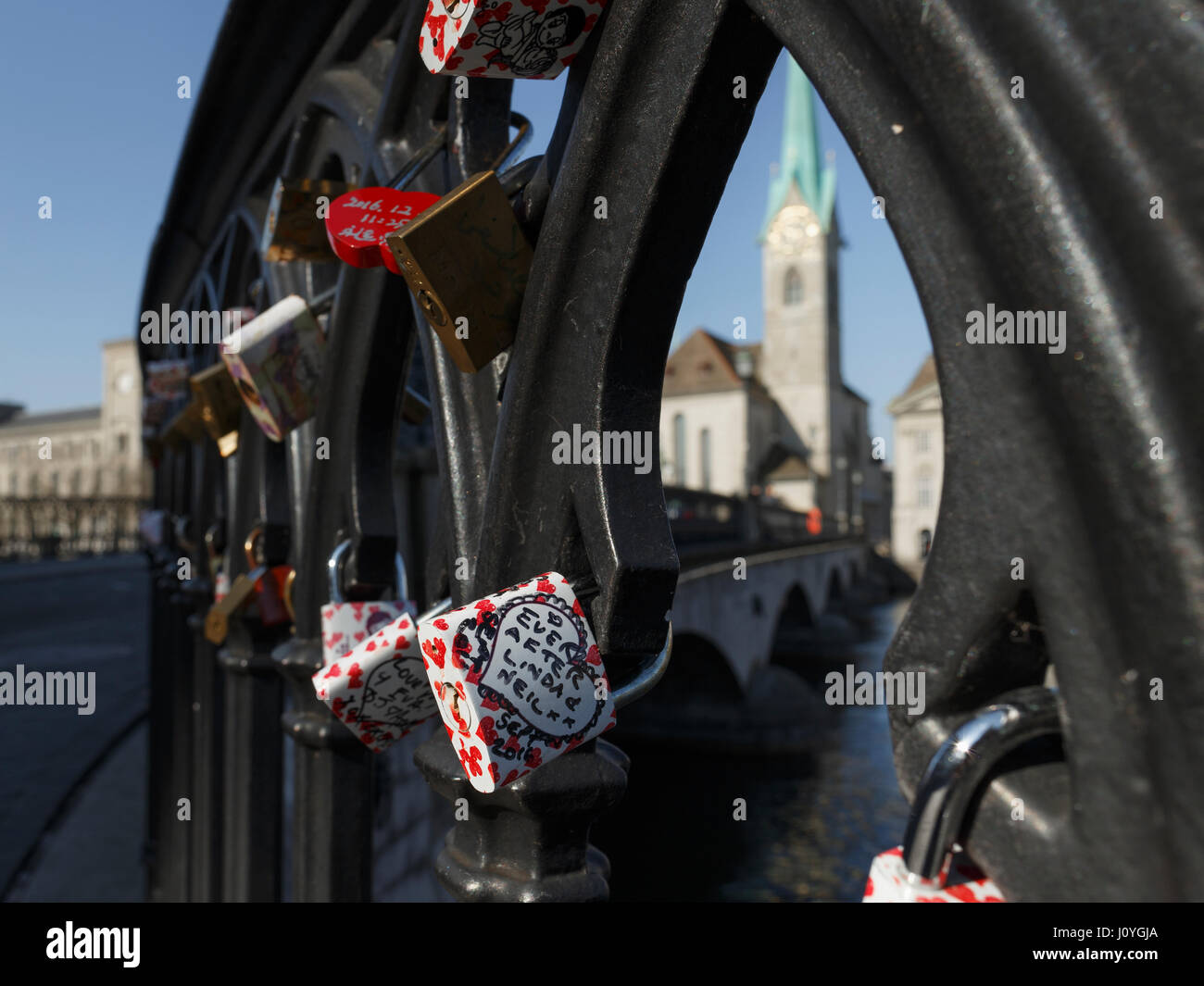 Switzerland zurich love locks hires stock photography and images Alamy