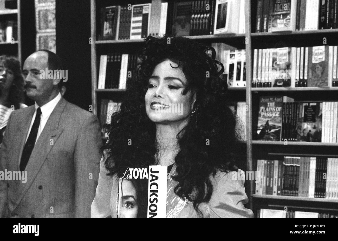 La Toya Jackson, U.S. pop singer and sister of Michael Jackson, attends a book signing event in London, England on September 26, 1991. Stock Photo