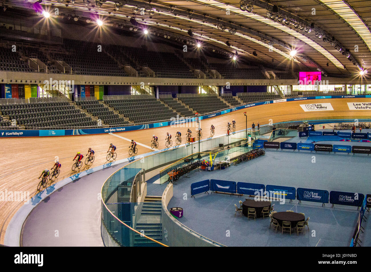 Interior of the Velodrome at Queen Elizabeth Olympic Park Stock Photo