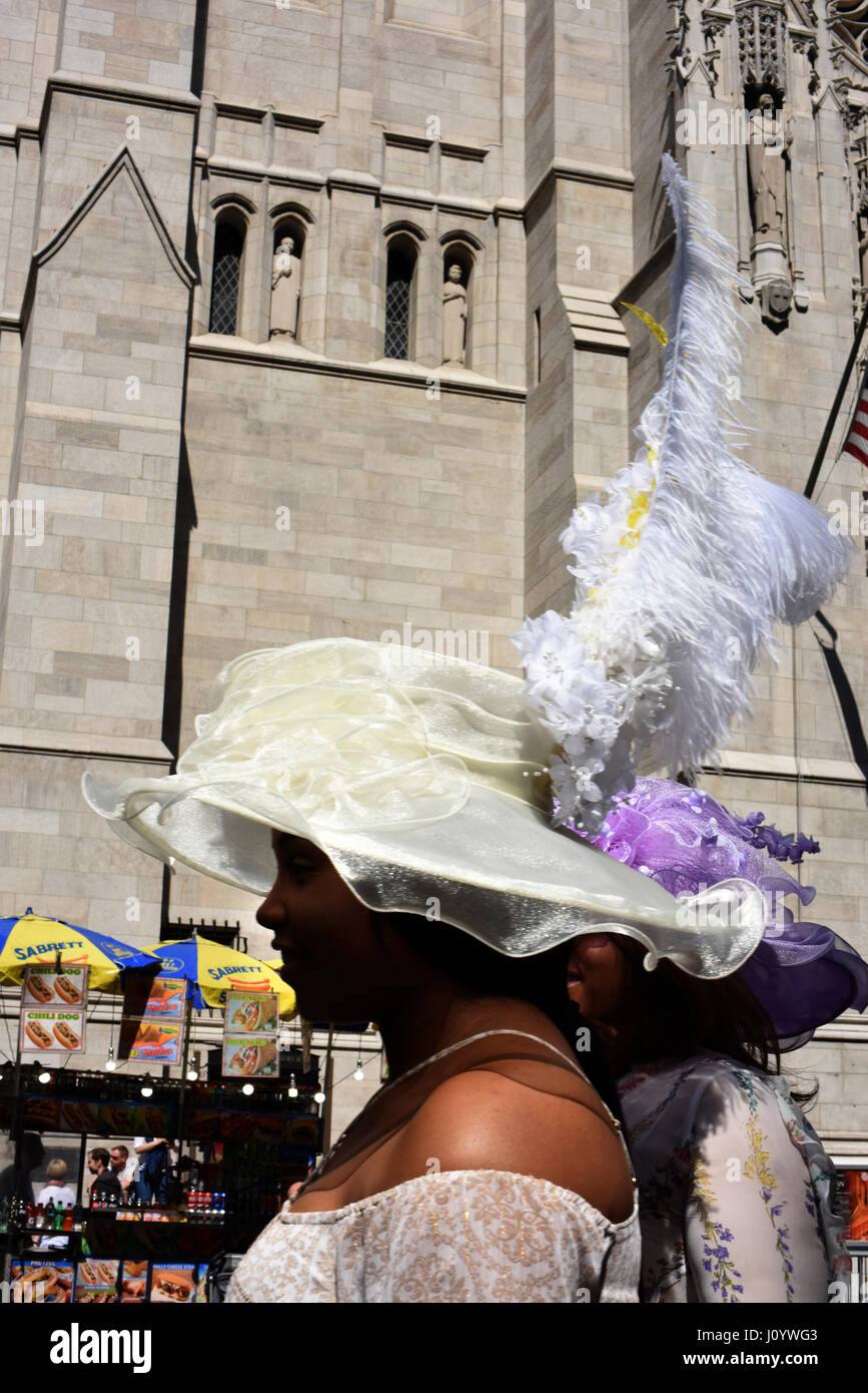 The parade is a New York tradition dating back to the mid-1800's when the social elite would parade their new fashions down Fifth Avenue after attending Easter services in one of the Fifth Avenue churches. (Photo by: Joana Toro/Pacific Press) Stock Photo