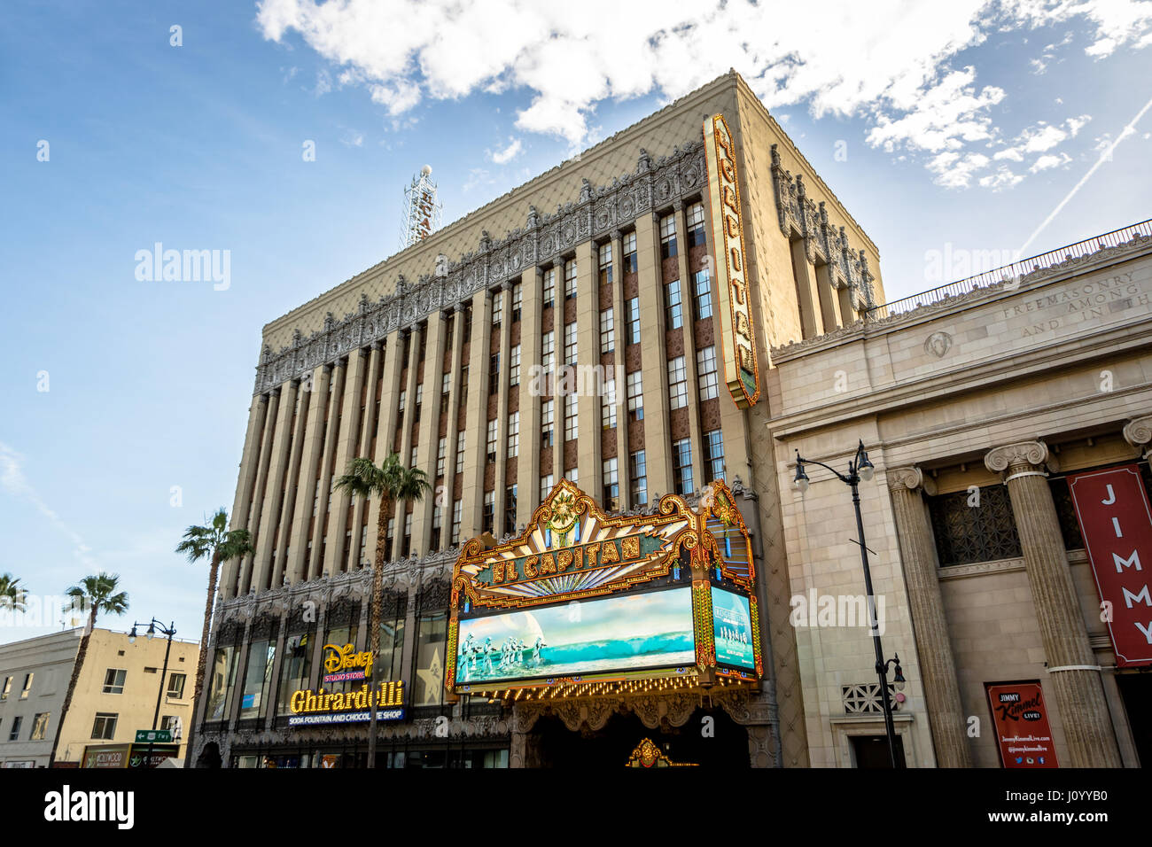El Capitan Theater in Hollywood Boulevard - Los Angeles, California, USA Stock Photo