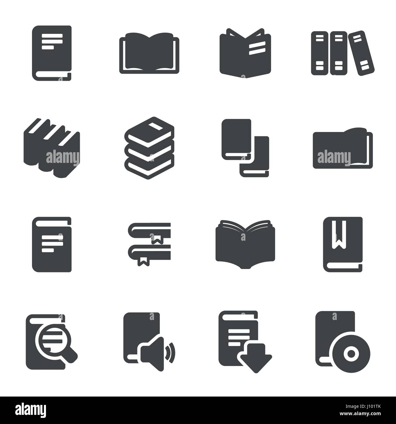 Vector black book icons set on white background Stock Vector Image ...