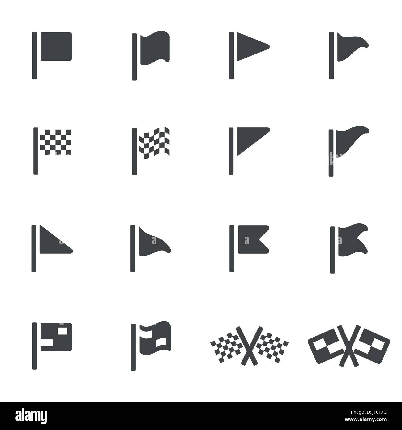 Vector black flag icons set on white background Stock Vector Image ...