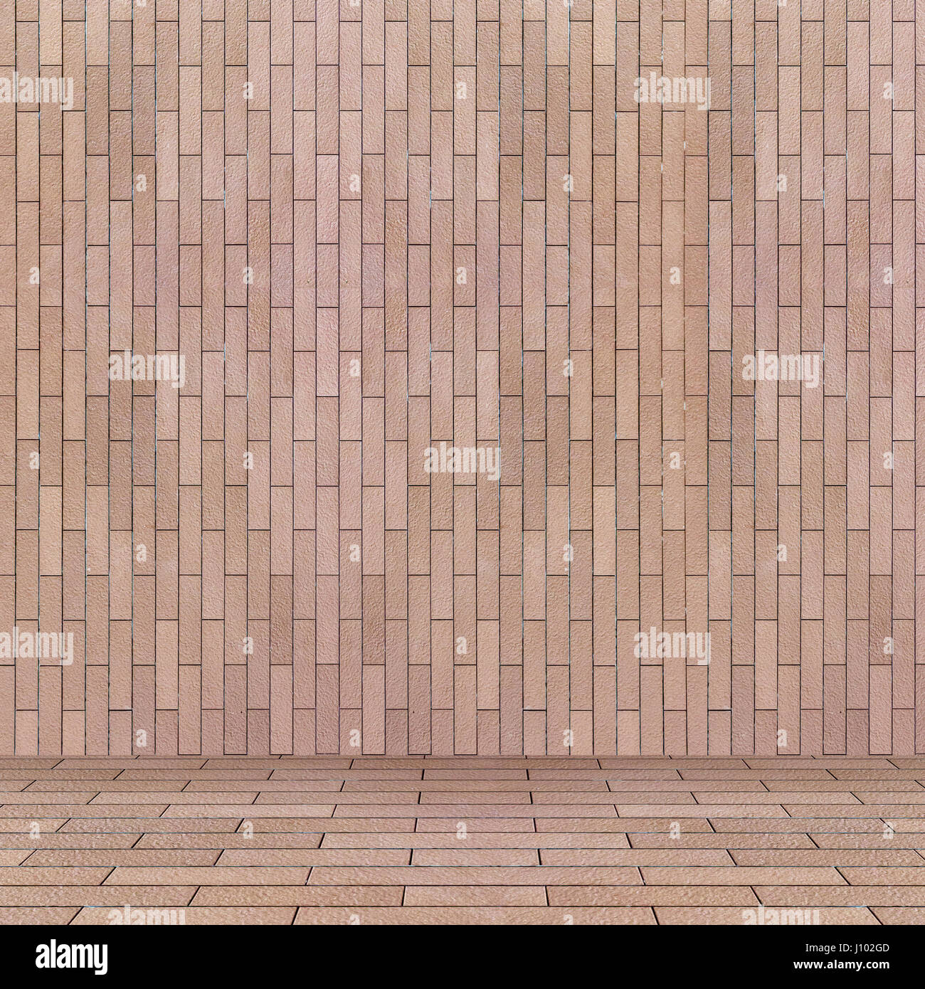 Empty interior perspective with brick tile background Stock Photo