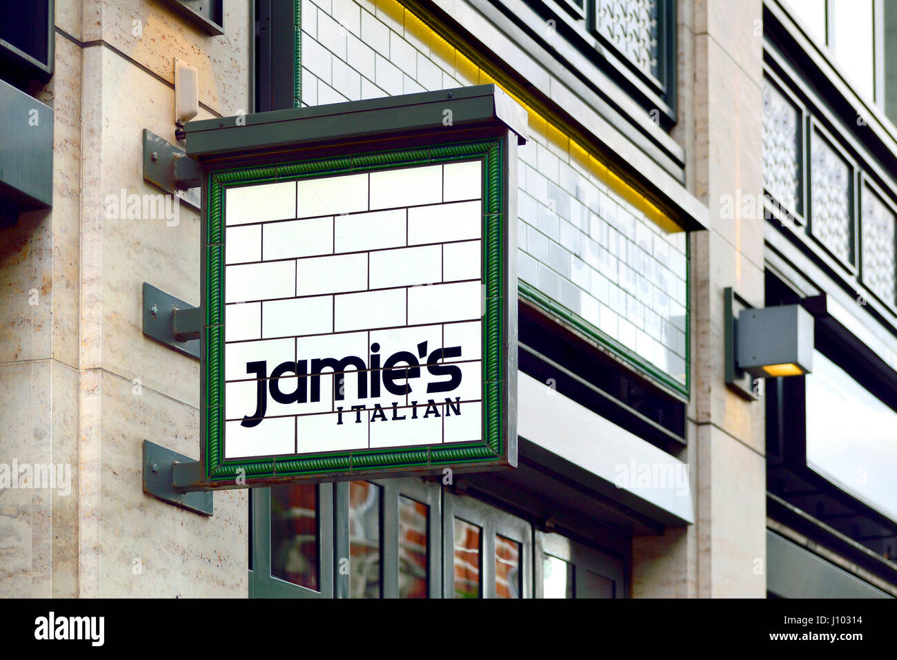 London England, UK. Jamie Oliver's Italian restaurant in Covent Garden Stock Photo