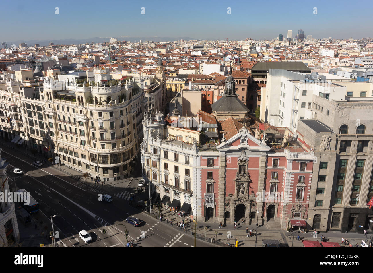 Rooftop view from the Circulo de Bellas Artes in Madrid, Spain Stock Photo