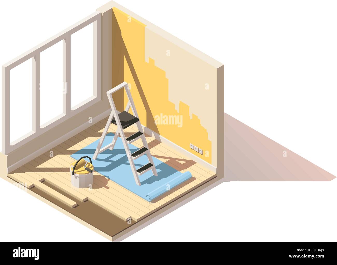 Vector isometric low poly home renovation icon Stock Vector Image & Art ...