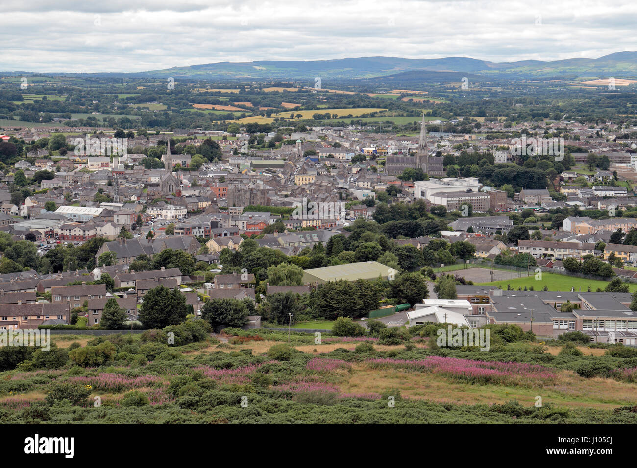 View of Enniscorthy from the Vinegar Hill Memorial to the 1798