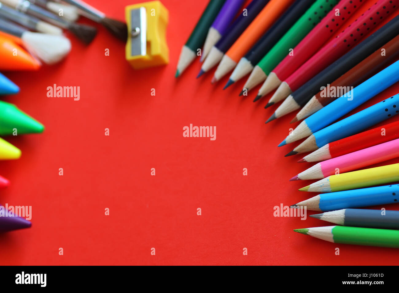 stationery red background Stock Photo Alamy