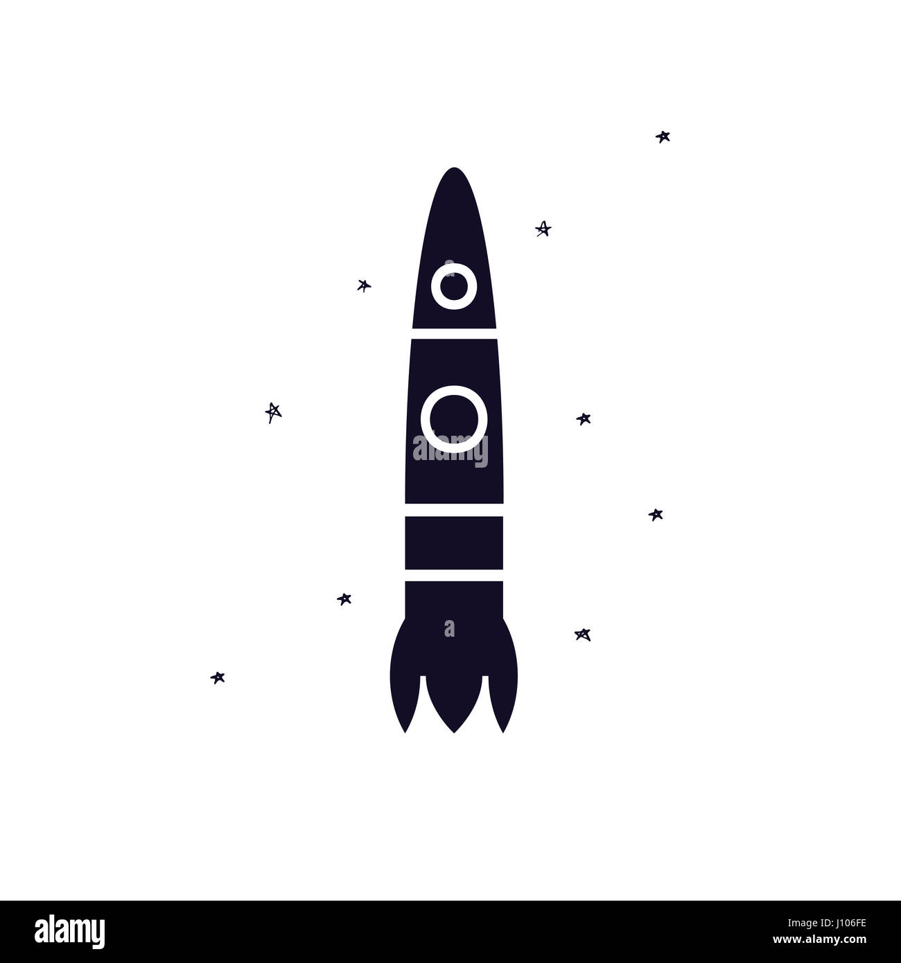 International Day of Human Space Flight. April 12. Suitable for t-shirt print. Space ships and stars Stock Photo