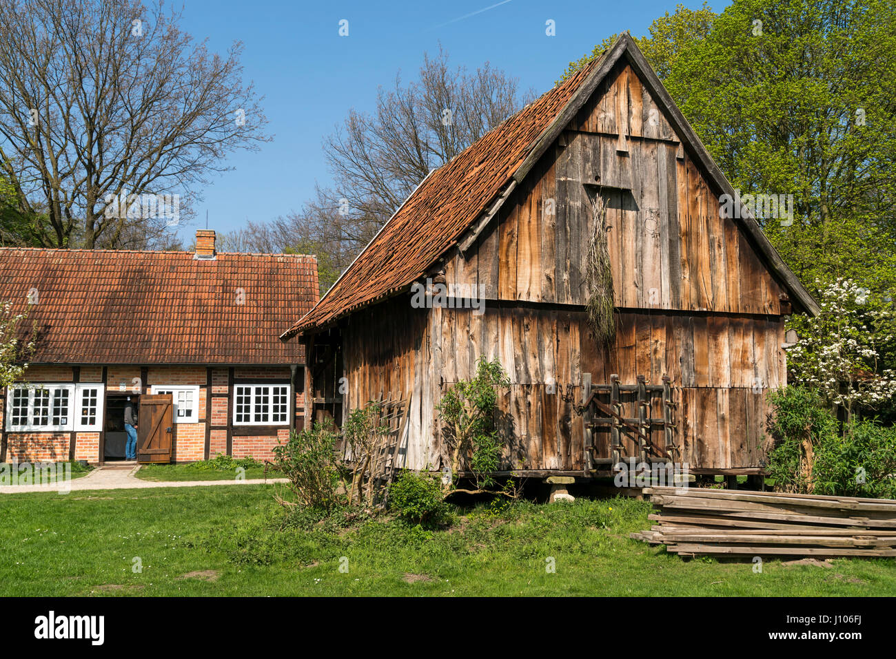 Historischer Bauernhof, Freilichtmuseum Mühlenhof, Nordrhein-Westfalen, Deutschland  | historic farm building,  Mühlenhof open-air museum, Münster, No Stock Photo