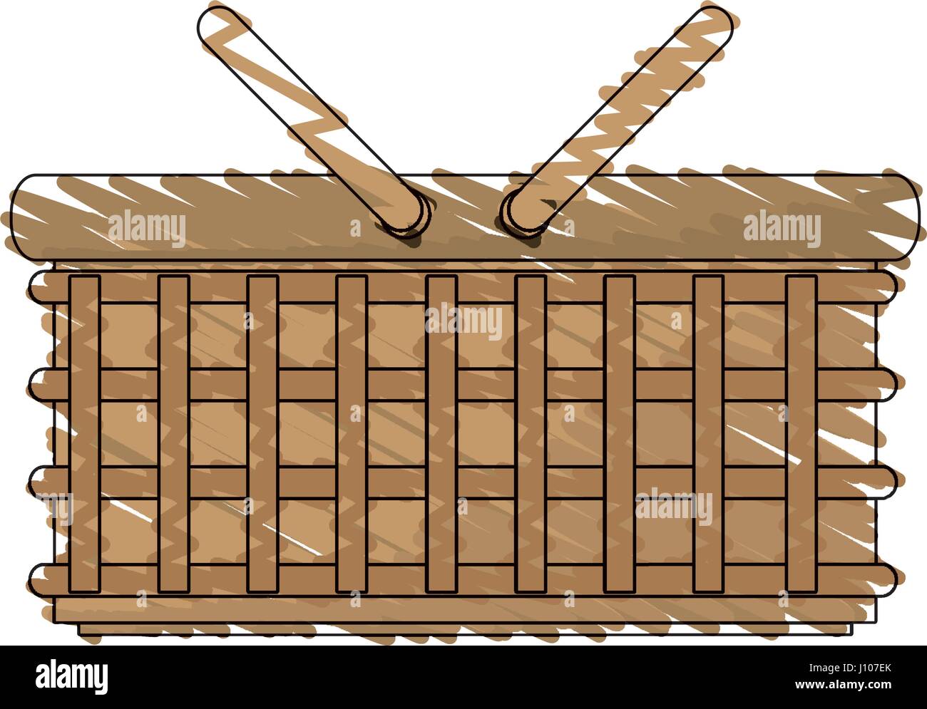 drawing wicker basket picnic image Stock Vector Image & Art - Alamy