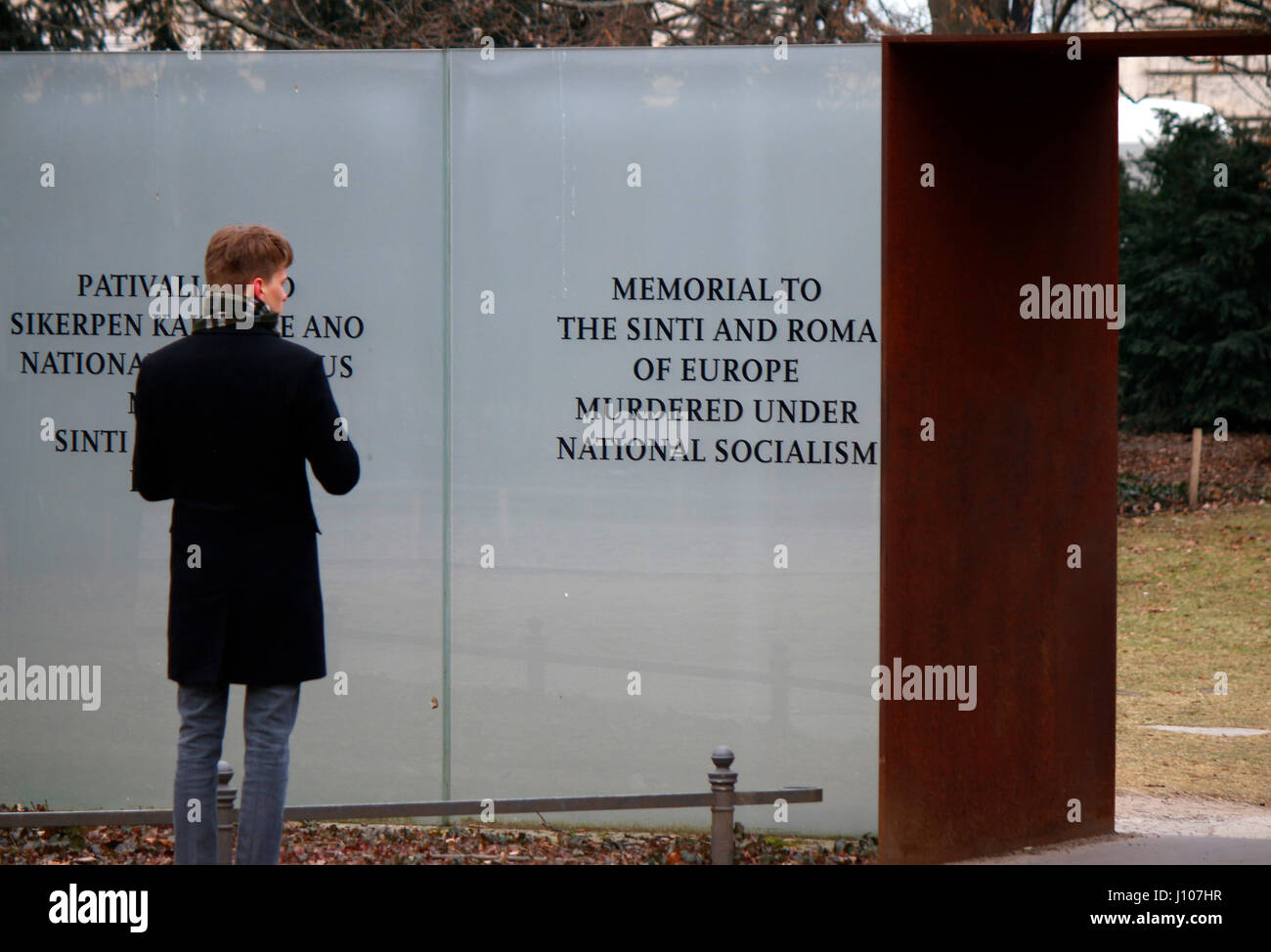 Impresionen: Denkmal fuer die ermordeten Sinti und Roma, Berlin. Stock Photo