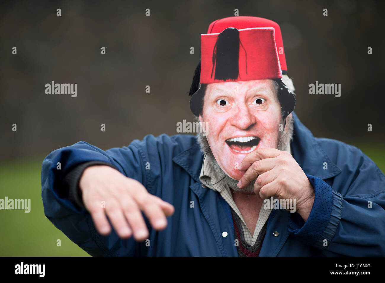 A world record has been set for the most Tommy Cooper impressionists at one venue held at Caerphilly Castle in Caerphilly, South Wales.  Picture shows Stock Photo