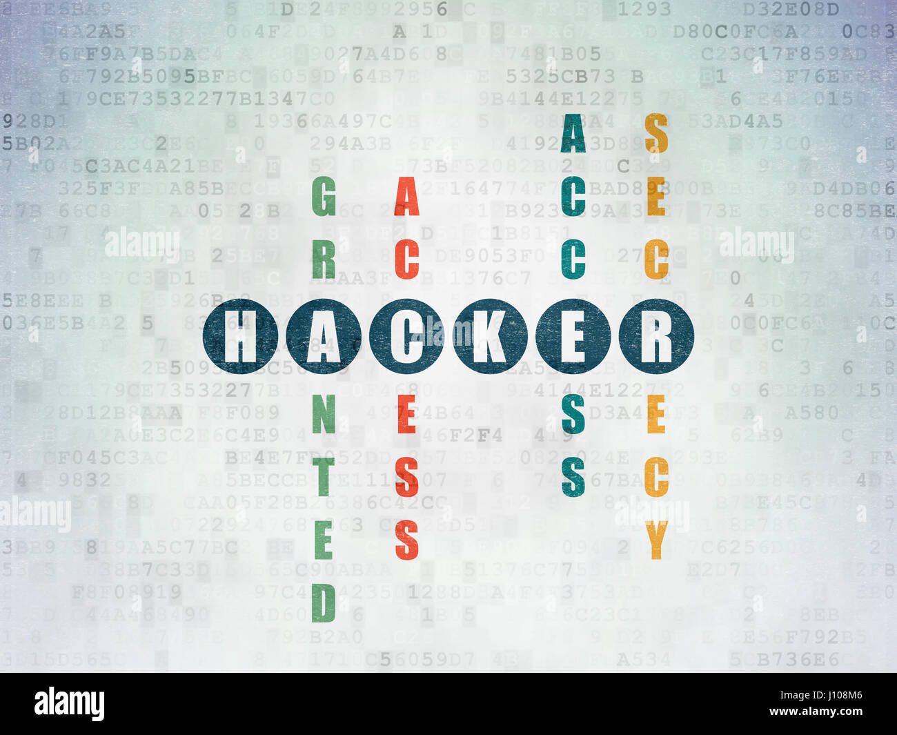 Protection concept Hacker in Crossword Puzzle Stock Photo Alamy