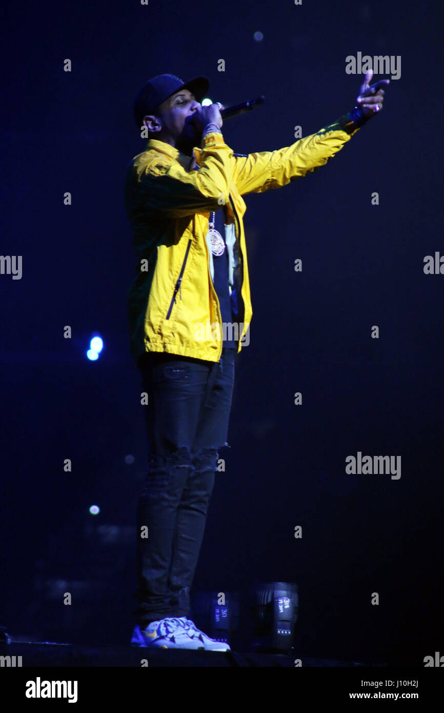 Tampa, Florida, USA. 16th Apr, 2017. FABOLOUS opens up for Chris Brown at the Amalie Arena on The Party Tour. Credit: Tiffany Browning/ZUMA Wire/Alamy Live News Stock Photo