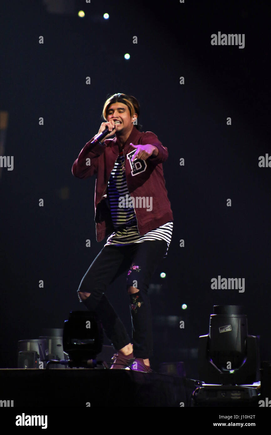 Tampa, Florida, USA. 16th Apr, 2017. KAP G opens up for Chris Brown at the Amalie Arena on The Party Tour. Credit: Tiffany Browning/ZUMA Wire/Alamy Live News Stock Photo