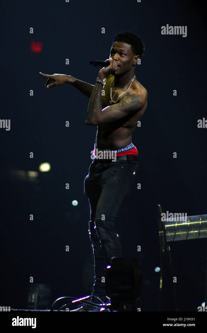 Tampa, Florida, USA. 16th Apr, 2017. DC YOUNG FLY opens up for Chris Brown at the Amalie Arena on The Party Tour. Credit: Tiffany Browning/ZUMA Wire/Alamy Live News Stock Photo