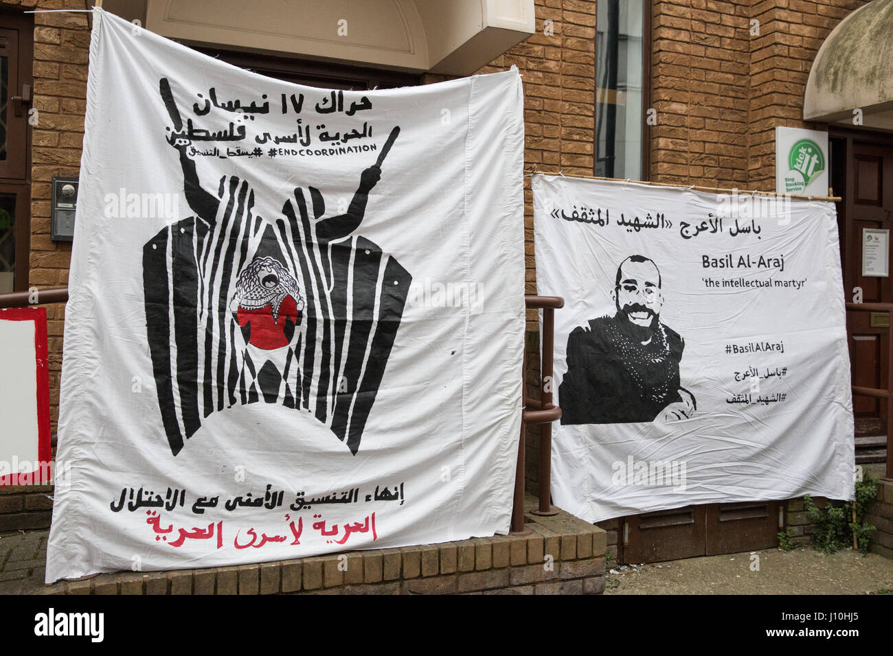London Uk 17th April 2017 Banners And Signs Used By Activists