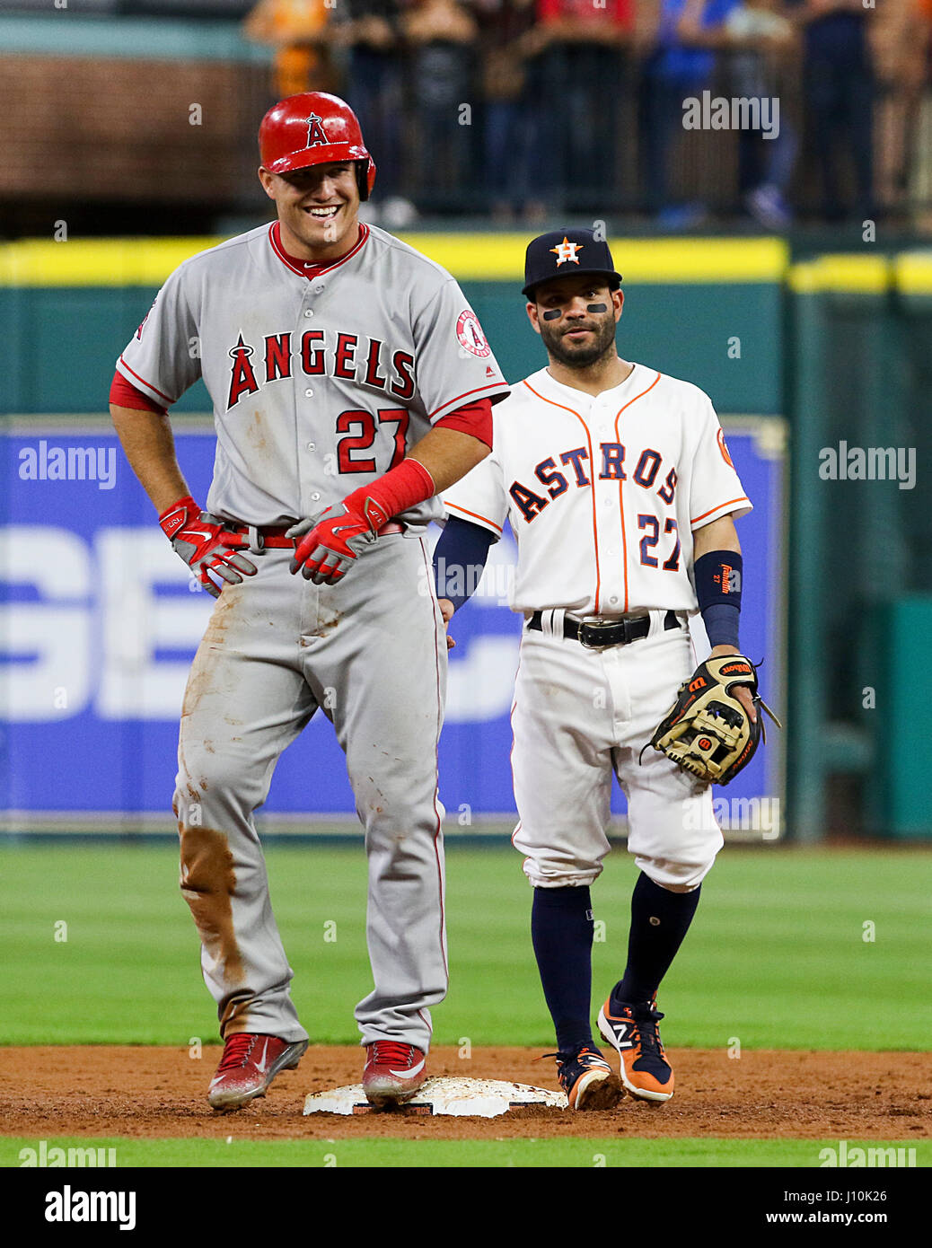Houston, TX, USA. 17th Apr, 2017. Los Angeles Angels center fielder ...