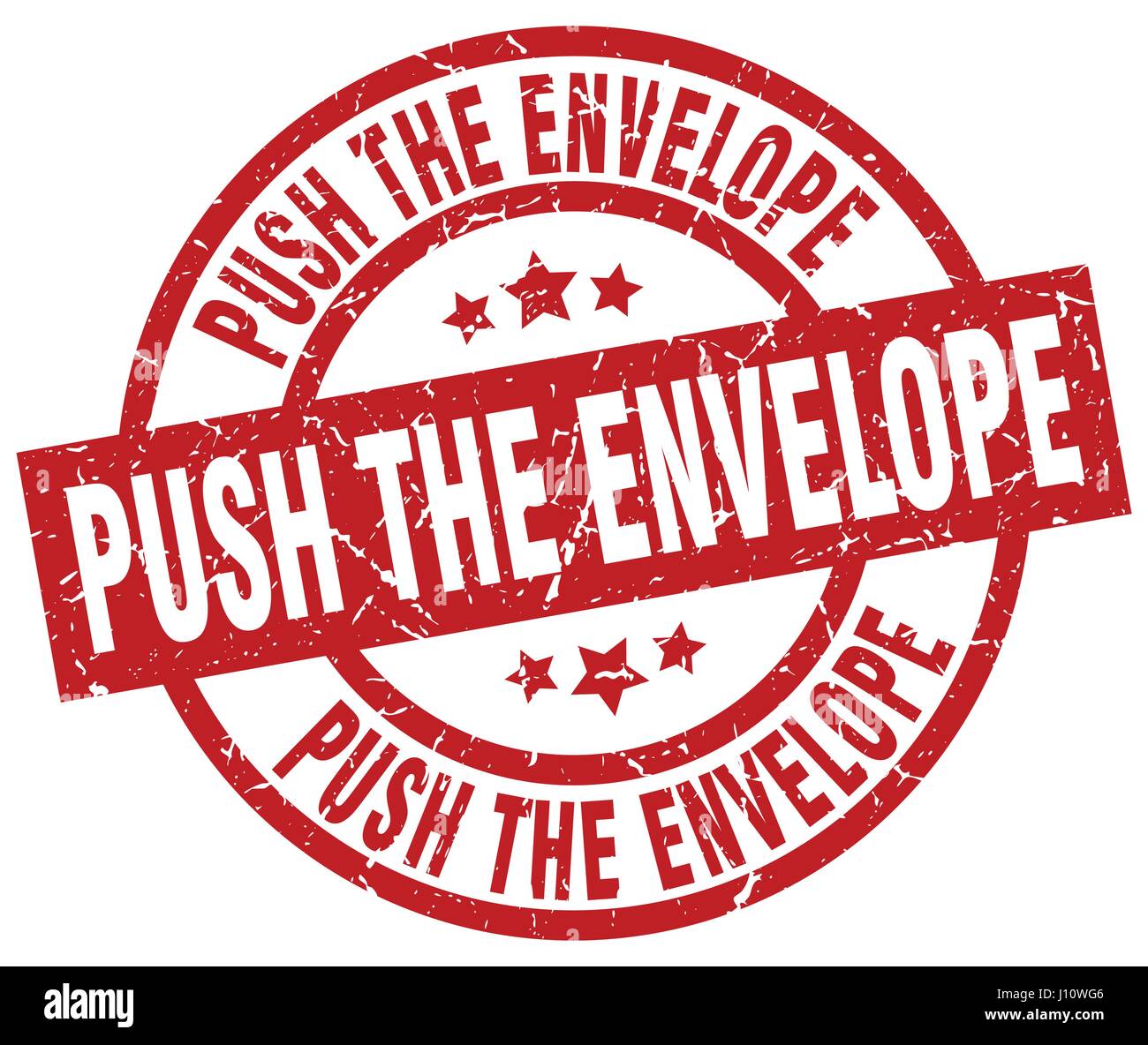 push the envelope round red grunge stamp Stock Vector Image & Art - Alamy