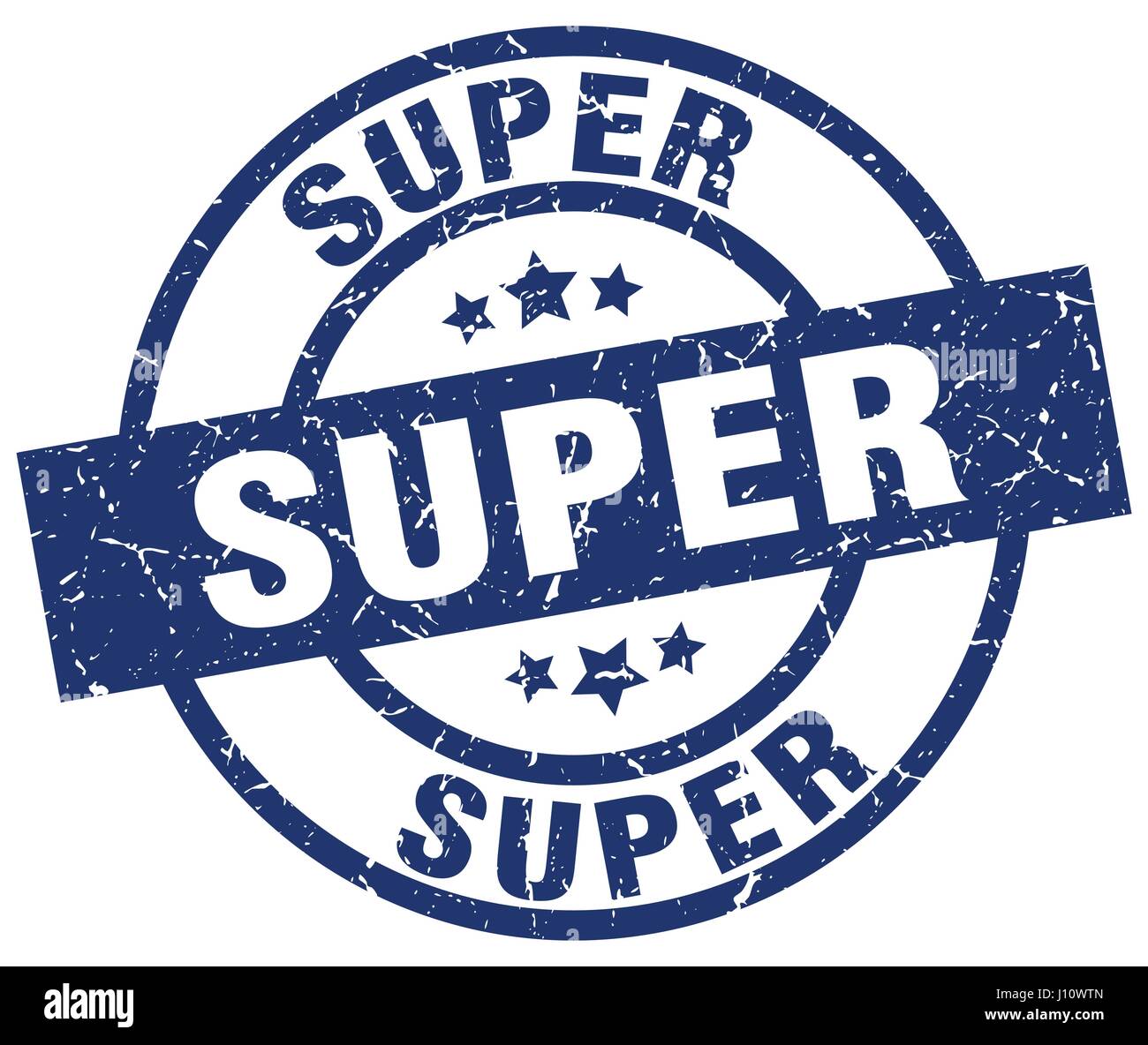 super blue round grunge stamp Stock Vector Image & Art - Alamy