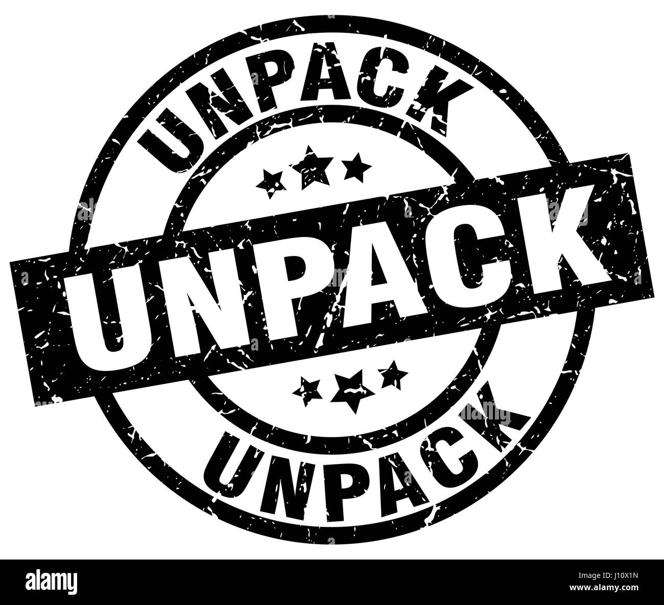 unpack round grunge black stamp Stock Vector Image & Art - Alamy