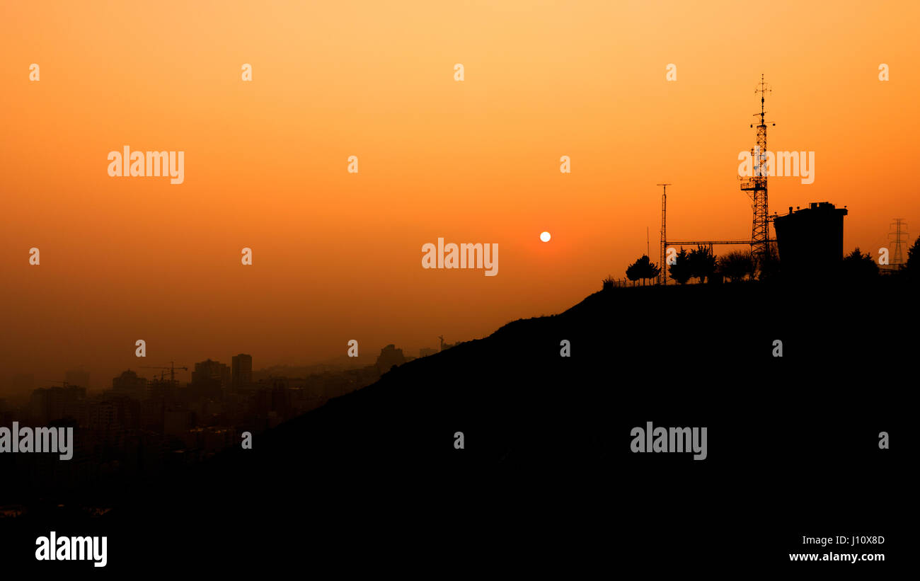 urban sunset landscape Stock Photo